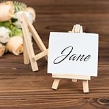 Efavormart 10 Pack | 5' Natural Mini DIY Tabletop Wooden Display Easel Stands, Rustic Place Card Table Number Holders