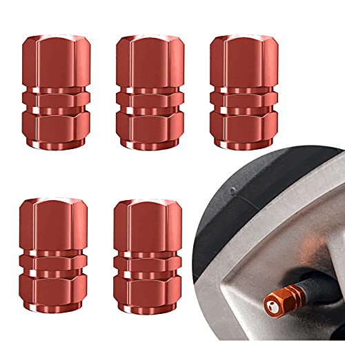 Bouchon de Valve,5pcs Couvercle Poussière Valve Pneu Hexagonal en Alliage Aluminium,Capuchons Tige Valve Pneu Bouchon Valve,pour Voitures Vélos Camions...