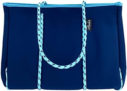 Hibala Neoprene Multipurpose Beach Bag,Gym/Travel/Pool Bag,Tote For Women&Men (Blue)