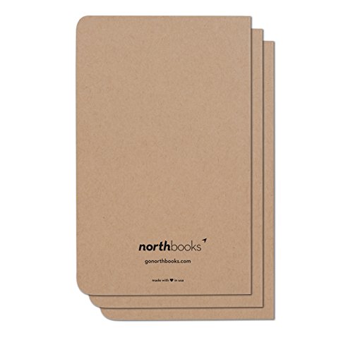 Northbooks Graph Paper Notebook Journal | 3 Pack Grid Notebooks For School | Business Notebook For Work | Made In Usa Square Journals | 5X8 96 Page Premium Recycled Paper | Soft Cover Eco Friendly #TOP3