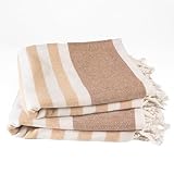 9Threads Cotton Turkish Beach Towel with Towels Oversized 36"x72" Pool Absorbent Extra Large Quick Dry Sand Travel Towel (Biscotti Luxe, 2 Pack)
