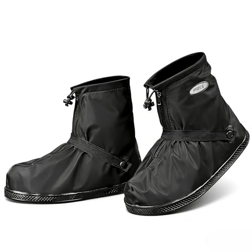 YMTECH Impermeable y Antideslizante Cubierta del Zapato, Cubiertas para Zapatos … (Corto   Negro, 46 47 EU)