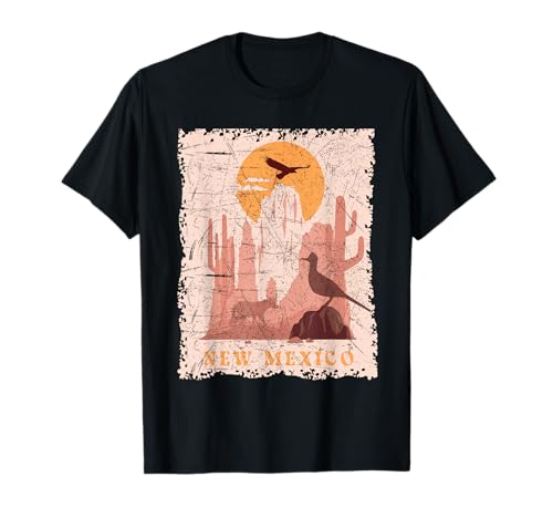 Wild Desert Animals New Mexico Landscape Scene Vintage T-Shirt