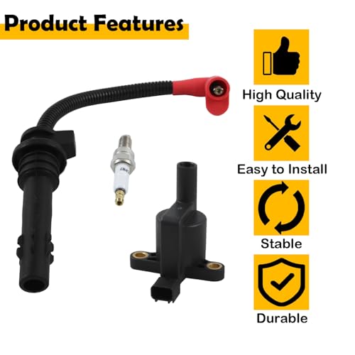 Etersec Ignition Coil & Spark Plug Wire Cap Kit Compatible with Polaris Sportsman 570 (2015-2025), ETX 2015, 450 HO 2016, Hawkeye 325 2015, Replaces 4014908 4014296 4015072 3022662 by Etersec - Used condition - Image 4