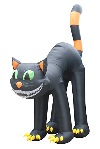 20 Foot Huge Lighted Halloween Inflatable Black Cat Lights Decor Outdoor Indoor Holiday Decorations Blow up Lighted Yard Decor Giant Lawn Inflatables Home Family Outside Decor