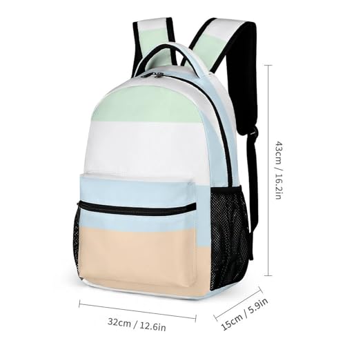 Backpack Bookbag Set Backpack with Lunch Box and Makeup Bag Travel Bookbag Daypack Set (Lgbt Pride Flag Unlabeled)2