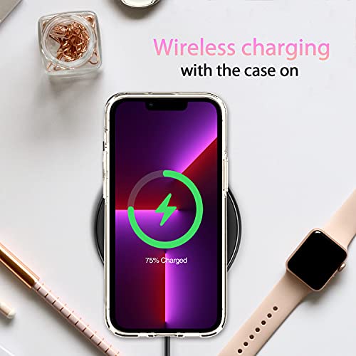 Coolwee Clear Glitter Compatible Iphone 13 Mini Case [Military Drop Protection] Flower Slim Crystal Lace Bling Shiny Women Girls Floral Hard Back Soft Tpu Bumper Protective Cover Mandala Henna Spakle #TOP5