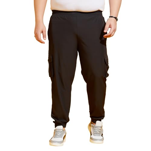 Image of Bigbanana Plus Size Men's Regular Fit Solid Trackpants