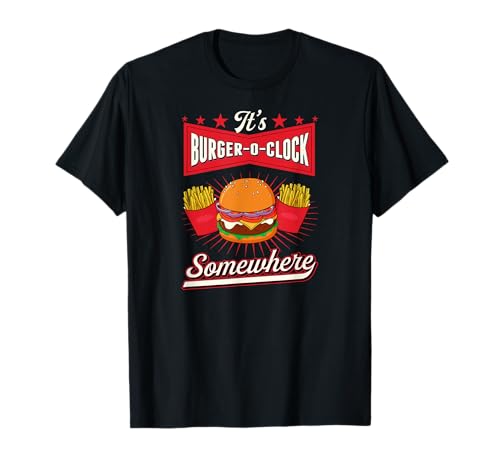Es ist Burger O Clock Somewhere Retro T-Shirt