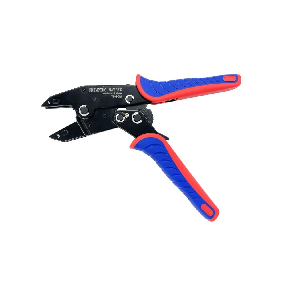Utensili per Crimpare Terminali Pressati a Freddo da 9 Pollici, Pinza per Crimpare a Cricchetto, Pinza per Connettori, Spelafili, Pinza per Crimpare per Cavi a Cricchetto 7 Pezzi