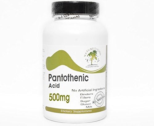 Pantothenic Acid 500mg ~ 200 Capsules - No Additives ~ Naturetition Supplements