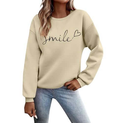 Generisch - Generisch Sweatshirt à Capuche, Col Rond, Imprimée, pour le Quotidien, Outdoor, Entraînement, Uni, Manches Longues, Maxi Cardigan pour Femme, beige, XL