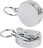 📌 【Llavero retráctil con clip para cinturón】 clip de metal, carrete retráctil, llavero de metal, volumen pequeño, puede guardarlo fácilmente en sus bolsos y bolsillos, o colgarlo del cinturón.