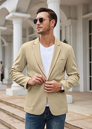Coofandy Men's Casual Sport Coat Regular Fit Lightweight Linen Blazer Jacket Stylish One Button Suit Jackets #TOP1