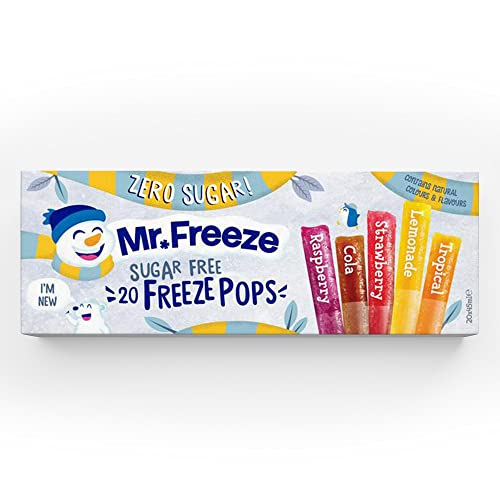 Mr Freeze Ice Pops Lot de 8 sucettes glacées aromatisées assorties sans sucre et végétaliennes 20 x 45 ml Cover