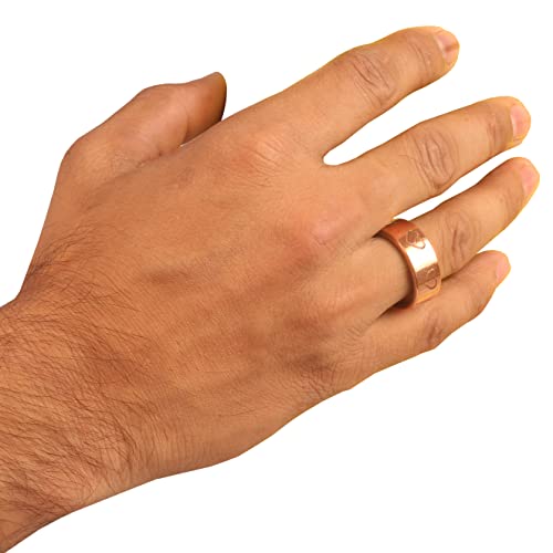 Touchstone Fabriqué à la Main par des Artisans Indiens qualifiés Bague magnétique Durable en cuivre Pur Symbolique en Forme de cœur d'amour dans Un Ton Naturel. – vue 2