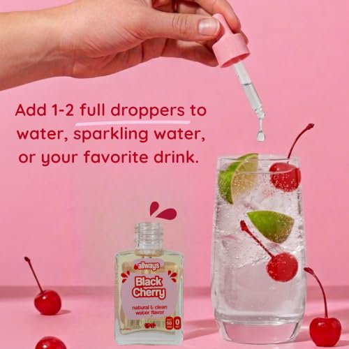Image of Allways Drops Black Cherry Water Enhancer | Sugar Free | 50 Servings