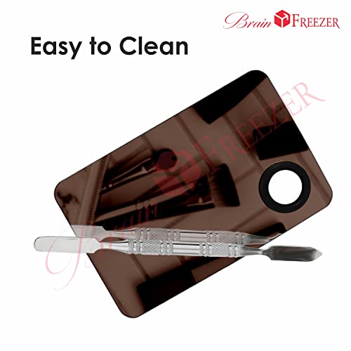 Image of Brain Freezer Shiny Makeup Palette with Stainless Steel Square Shape Spatula, Rose Golden 100 g
