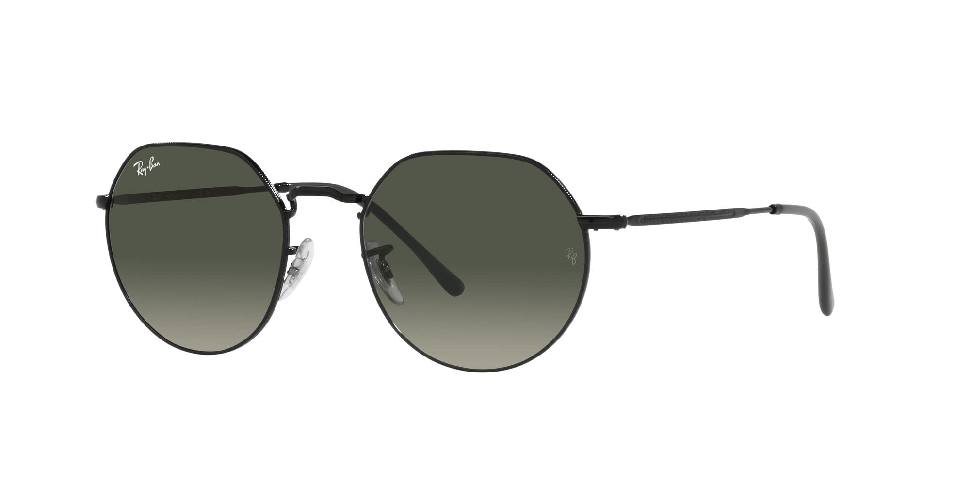 Amazon.com: Ray-Ban 雷朋RB3565 Jack 圓形太陽眼鏡, 黑色/灰色