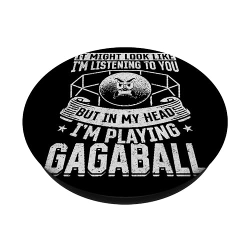Gagaball Player - But In My Head I'm Playing Gagaball PopSockets Swappable PopGrip, Black - Image 2