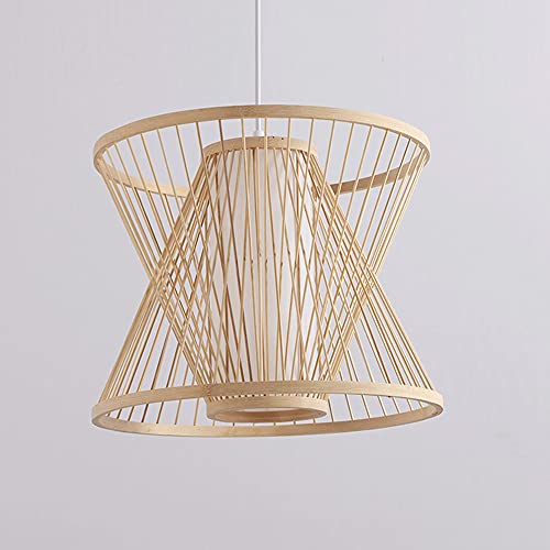 Suspension en bambou lustre naturel réglable pour éclairage de bureau - 7
