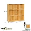 Contender 9 Big Cubby Section Organizers and Storage Cabinet, Multipurpose Montessori Shelves for Mobile Storage of Toys, Craft Supplies in Natural Finish #2