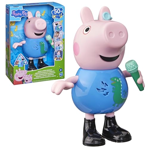 Peppa Pig, George Canta y bromea, Figura de 20 cm, Juguete Musical con más de 50 Sonidos y Canciones, Juguetes preescolares para niñas y niños a Partir de 3 años - Versión en español