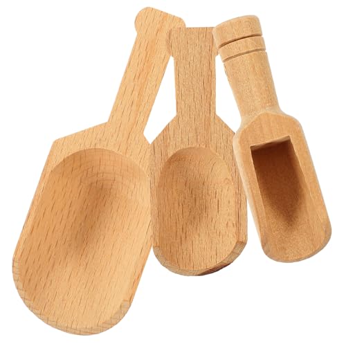 JECOMPRIS 3pcs Wooden Bath Salt Scoops Multipurpose Natural Wooden Spoons for Sugar Tea and Powder Elegant Japanese Style for Home Use and Daily Tasks