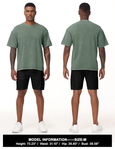 Image of Eiscntd Mens Oversized T-Shirts Heavyweight Cotton Vintage Unisex Baggy Tee