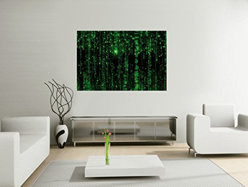 1art1 Matrix Codice Matrix, Pioggia Verde Carta da Parati Adesiva 180x120 cm