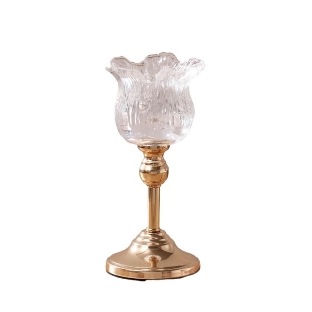 Candle Holder European Crystal Glass Tall Candle Holder Candlelight Dinner Table Decoration Home Furnishings(L)