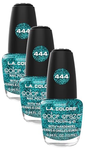 L.A. COLORS Craze Nail Polish, Treasure Island, 0.44 Fluid Ounce (Pack of 3)