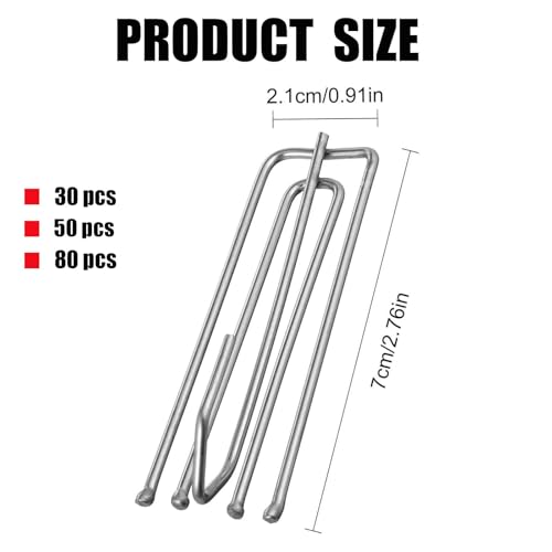 Ganchos de cortina de metal de 4 dientes en acero inoxidable para colgar cortinas pack de 80 3
