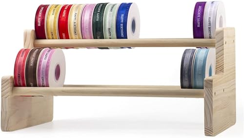 Présentoir à rubans pour ne plus emmêler vos accessoires de couture en bois