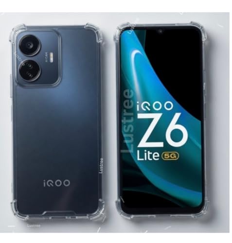Image of Lustree Compatible with iQOO Z6 LITE 5G Back Cover| Clear + TPU Case with 4 Corner Air Cushion Protection & Camera Protection | Slim& Stylus Cover for iQOO Z6 LITE 5G