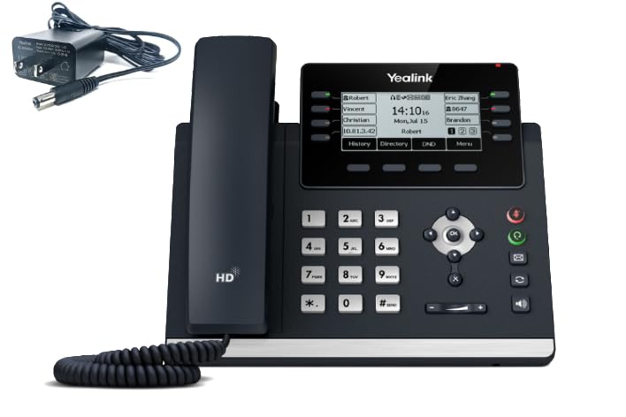 Yealink T43U IP Phone - Power Adapters Included - 1 Year Manufacturer Warranty - Unlocked can be Used with Any VoIP Provider
