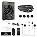 Outzoom Motorcycle Helmet Intercom MESH 3.0, 【3X Signal Stability】【1200mAh】 6 Rider 5000fts Helmet Speakers with Music Sharing, IP67 Motocycle Bluetooth Headset with Multitasking Audio, HiFi Sound