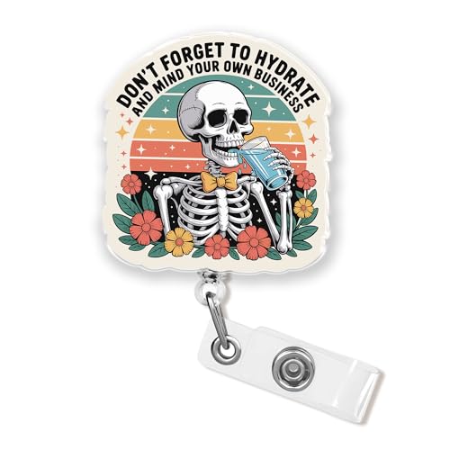 Badge rétractable acrylique 4,1 cm avec pince robuste pour hôpital