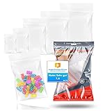 Hochwertiger Druckverschlussbeutel - aus reißfesten Kunststoff mit einer Dicke von 50µ Tüten mit Verschluss - Das Pressure Seal Bag Zip Set besteht aus reißfestem und wasserdichtem Polyethylen, das dafür sorgt, dass Ihre Gegenstände geschützt und sicher aufbewahrt werden. Die Beutel sind außerdem transparent, so dass Sie leicht sehen können, was sich darin befindet, ohne sie öffnen zu müssen. Außerdem verfügen sie über einen sicheren Reißverschluss.