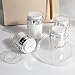 3Pack Airless Pump Jars Mixed(0.5Oz+1.0Oz+1.7Oz) Moisturizer Dispenser Air Pump Container, Vacuum Empty Bottle Essentials Jar