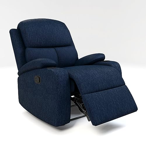 Image of Torque - Simon 1 Seater Fabric Manual Recliner | Recliner Sofa /Chair for Living Room, Bedroom, Office (Blue) | 1 Year Warranty