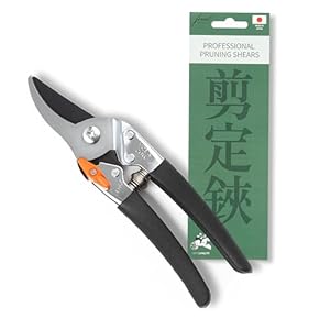 Saboten 7.9-Inch Bypass Pruning Shears, Fluorine-Coated High-Carbon Steel Blade, Ergonomic Non-Slip Grip Hand Pruner, Made in Japan, forest Originals