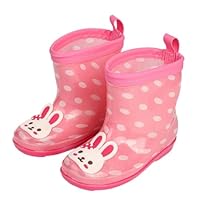 ENEN Rain Boots for Kids Girls and Boy, Rain Boots Toddler 1-9yrs Unisex Children Wellies Waterproof Non-Slip Rubber Gripped Sole for Spring Summer, School, Outdoors (3058 Rabbit,14)