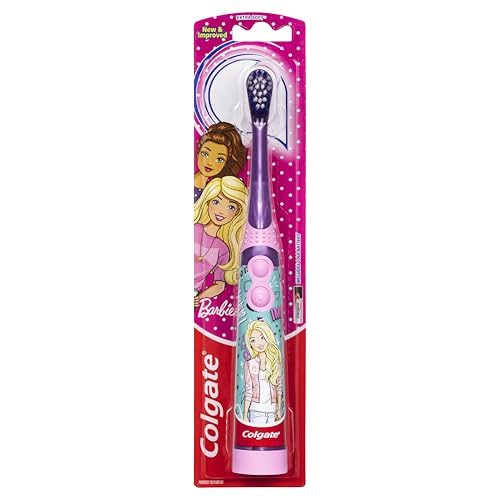 Colgate Kids Barbie Battery Powered Sonic Toothbrush for Children 3+ Years, 1 Pack, Extra Soft Bristles