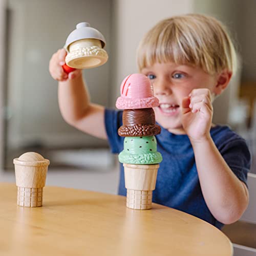 Melissa & Doug Scoop And Stack Ice Cream Cone Magnetic Play Set, Multicolor - Pretend Food, Ice Cream Toy For Toddlers And Kids Ages 3+. #TOP4
