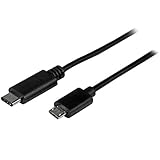 StarTech.com USB C to Micro USB Cable 2m 6ft - USB-C to Micro USB Charge Cable - USB 2.0 Type C to Micro B - Thunderbolt 3 Compatible (USB2CUB2M)