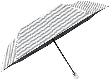 Chmete Compact Travel Umbrella Folding Rain and Sun Umbrella with Anti-UV Coating Auto Open/Close for Women (stripe)