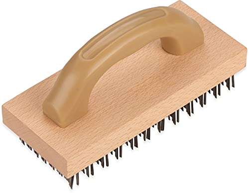 Image of Carlisle FoodService Products 4067600 Ergonomic Steel Butcher Block Scratch Brush, 9-3 /8 inch 1EA (Pack of 12)