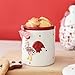 Bicuzat Rural Chicken and Flower Pattern Ceramic Easter Sugar Canister Rooster Hen Cookie Jar Ceramic Storage Jar Food Storage Can with Airtight Lid-Red-13 OZ
