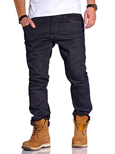 Rello & Reese Herren Jeans Straight Fit Luca Denim Hose Regular Stetch [Dunkelblau2, W31/L32] Cover